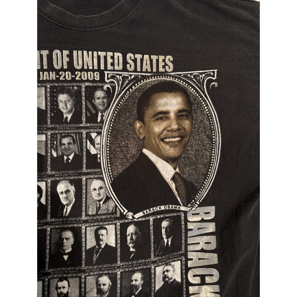 Men's Barack Obama Inauguration 2009 T Shirt Black Griffin 5XL Rare